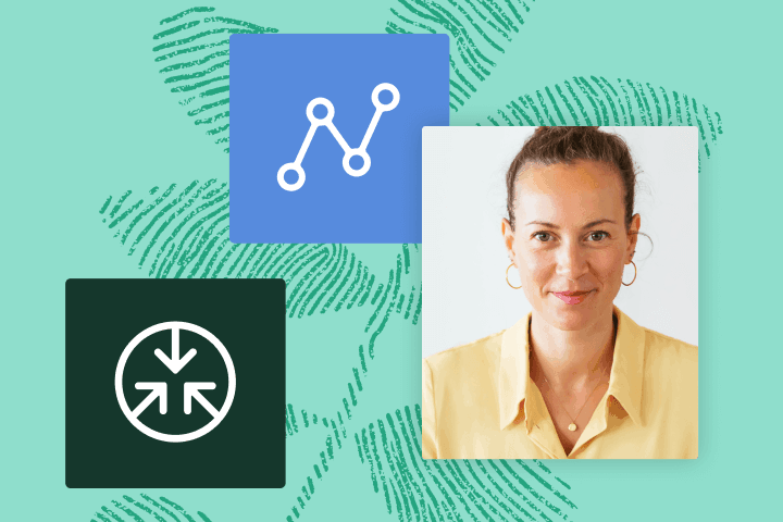 Image with photos of people and icons